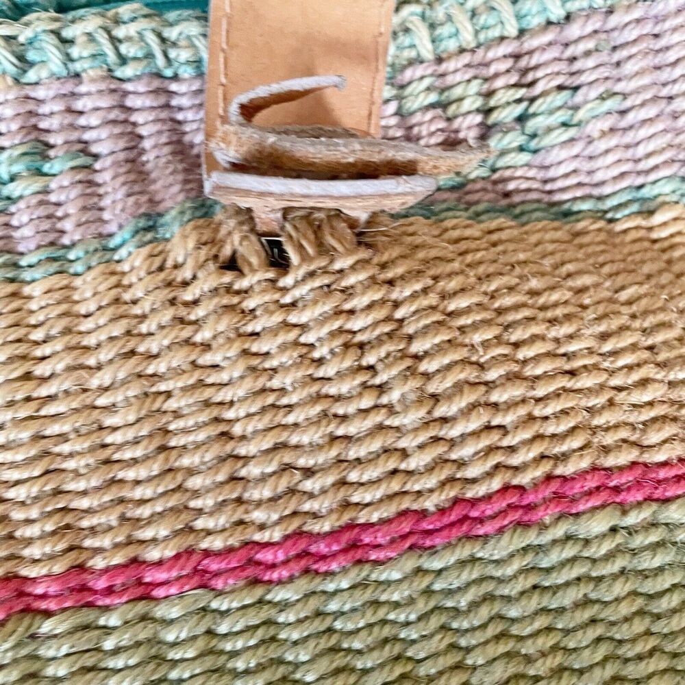 Vintage Woven Raffia Should Bag Tote Oversized Boho Countrycore Market Beach - Picture 6 of 8